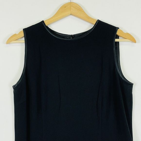 Talbots Basic Black Sleeveless Sheath Shift Polyester Full Lined Dress Womens 8 - Picture 2 of 7